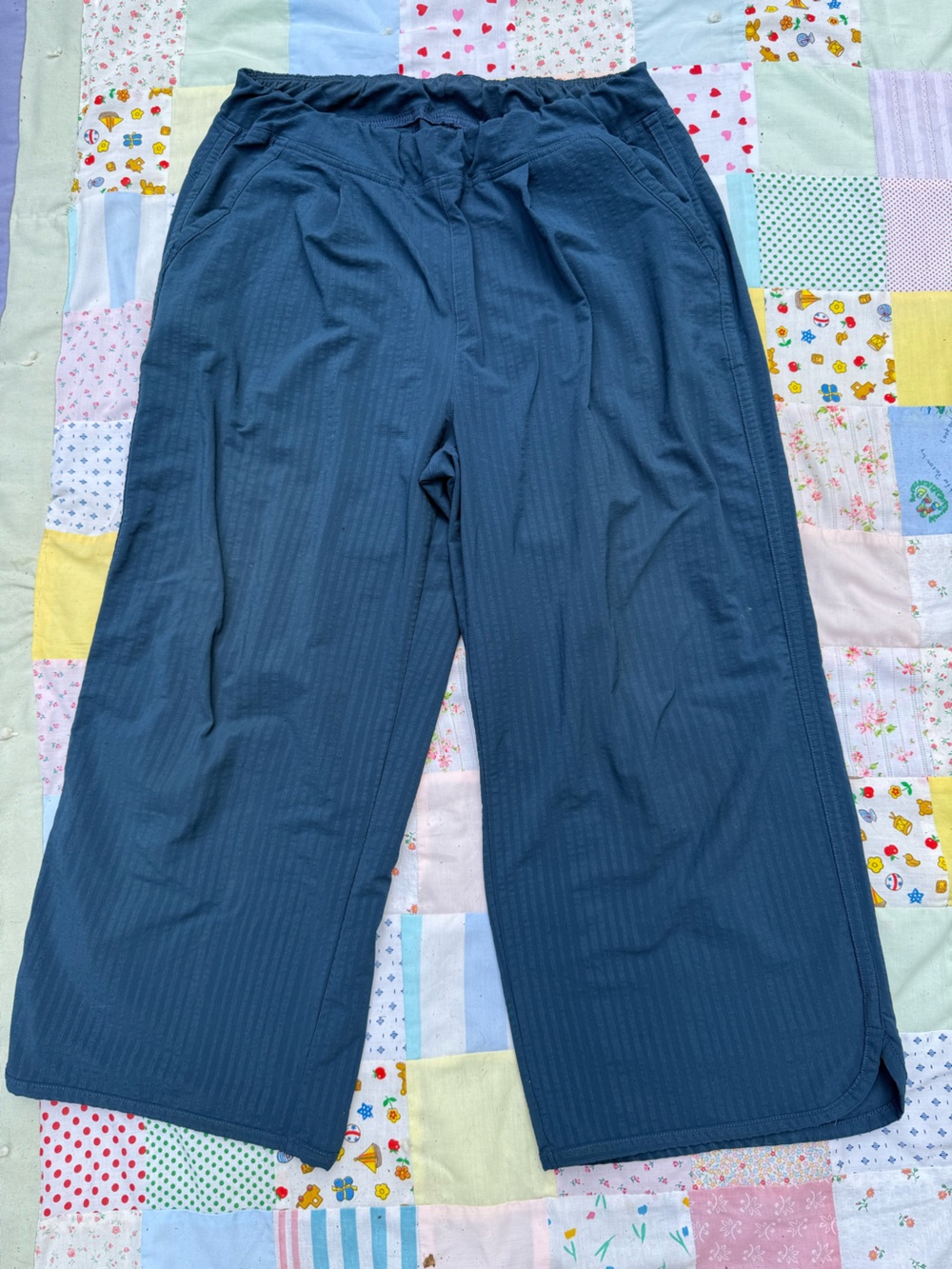 Title Nine Navy Wide-Leg Track Pants